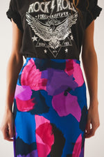 Greta Color Splatter Midi Skirt