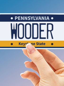 Wooder Philly Sticker - PA License Plate Decal