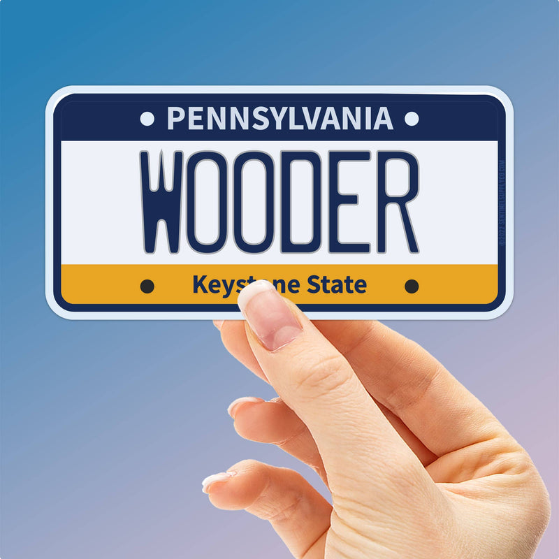 Wooder Philly Sticker - PA License Plate Decal